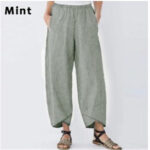 Wide Leg Pants Loose Casual Cotton Linen - Image 7