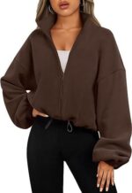 Women's Polar Fleece Sports Velvet Stand Collar Zipper Jacket - Image 2