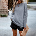 Women's Fashionable Simple Round Neck Sweater - Image 4