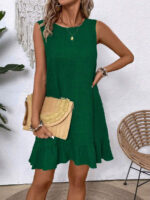 Summer Ruffle Dress Fashion Loose Sleeveless Straight Beach Dresses For Women - Image 10