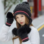 Cozy Knit Fleece-Feel Beanie With Ear Flaps & Pompom Warm Winter Hat For Women Perfect For Skiing & Outdoor Activities - Image 6