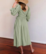 Women's Clothing V-neck Half Sleeves Front And Back Wearable Type Dress - Image 5