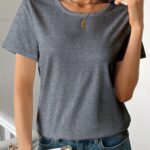 Casual Women's Round Neck Short Sleeve Sports Pure Cotton T-shirt - Image 9