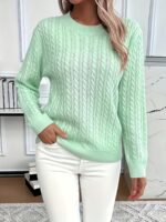 Versatile Fashion Classic Twist Round Neck Sweater - Image 9