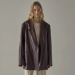 Women's Loose Mid-length Niche Suit Leather Coat