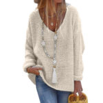 V-neck Long Sleeve Knit Top - Image 3