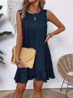 Summer Ruffle Dress Fashion Loose Sleeveless Straight Beach Dresses For Women - Image 5