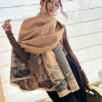 Vintage Plum Scarf Women's Artificial Cashmere Thickened Double-sided Student Shawl - Image 2