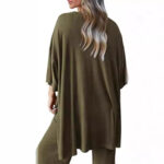 Casual Short-sleeved Pullover Top Wide-leg Pants Casual Suit - Image 4