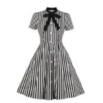 Striped button vintage dress