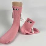 Mid Tube Black And White Couple Matching Holding Socks - Image 3