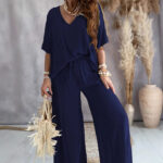 Women's Bat Sleeve Top Casual Pants Suit - Image 10