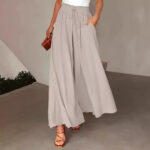 Polka Dot Print Trousers Fashion Loose Elastic Waist Wide-leg Pants Women's Clothing - Image 4