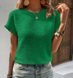 Women's Knitwear Casual Top Round Neck T-shirt - Image 9