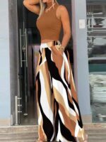 Women's Casual Vacation Style Semi-High Neck Knitted Top Set - Image 2