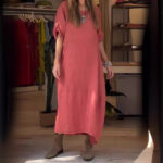 Loose Casual Solid Color Short Sleeve Cotton And Linen Dress - Image 3