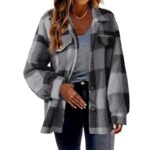 Women's Fashion Jacket Button Plush Coat - Image 4