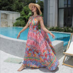 Women's Floral Style Large Hem Dress - Image 2