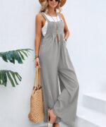 Women's Clothes Hot-selling Solid Color Casual Suspender Trousers Overall - Image 9