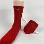 Mid Tube Black And White Couple Matching Holding Socks - Image 6