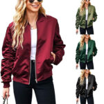 Women's Zipper Casual Jacket Coat Large Profile With Pockets Autumn Clothing Fashion - Image 2