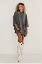 Women's Clothing Fashion Solid Color Loose T-shirt Tight Shorts Women - Image 7