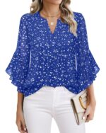 Lotus Leaf 34 Sleeve Top Solid Color Fashion - Image 10