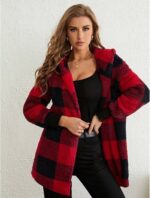 Loose Plaid Wool Cardigan - Image 2