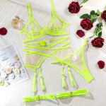 Nude Feel Breathable Mesh See-through Underwear Four-piece Set - Image 8