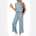 Sleeveless Top Wide Leg Cropped Pants - Image 2