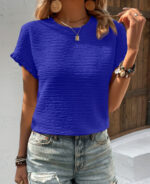 Women's Knitwear Casual Top Round Neck T-shirt - Image 7