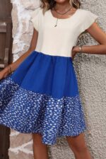 Color Block Dalma Print Frilly Dress - Image 4