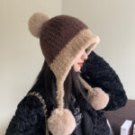 Fleece-lined Thickened Knitting Hanging Ball Woolen Cap Warm Ear Protection Knitted Hat - Image 4