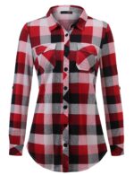 Plaid Pouch Button Cuff Comfort And Casual Printed Women's Shirt - Image 6