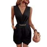 Women's Sleeveless V-neck Elegant Jumpsuit - Image 2