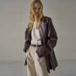 Women's Loose Mid-length Niche Suit Leather Coat - Image 3