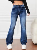 Denim High Waist Loose And Slimming Bootcut Trousers - Image 5