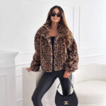 Fashion Personality New Autumn And Winter Fur Leopard Print Lapel Short Coat - Image 4
