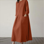 Autumn Solid Elegant Dress For Women - Image 3