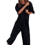 Women's Stretch V-neck Jumpsuit With Pockets - Image 5