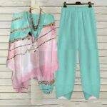 Women's Clothing Digital Printed Round Neck Fashion Sports And Leisure Suit Two-piece Set - Image 4