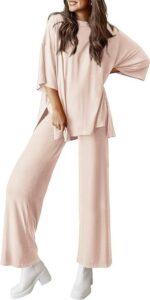 Casual Short-sleeved Pullover Top Wide-leg Pants Casual Suit - Image 7