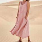 Summer Sleeveless Long Dress With Pockets Fashion Casual Loose Dresses Women's Clothing - Image 3