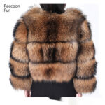 Warm Short Raccoon Fur Women's Clothing Leather Fur Coat - Image 4