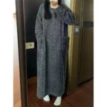 Winter Coral Fleece Sleepwear Women's Nightgown Long Night Dress Pajamas With Pockets Thickened Jacquard Dress Warm Home Clothes - Image 9
