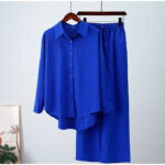 European And American Ins Style Solid Color Leisure Fashion Long Sleeve Blouse And Pants - Image 10
