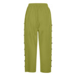 Casual Patchwork Button Cropped Pants For Women - Image 6