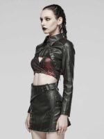Women's Dark Sweet Cool Short Leather Coat - Image 3