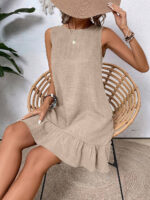 Summer Ruffle Dress Fashion Loose Sleeveless Straight Beach Dresses For Women - Image 6