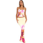 Fashion Personality Street Leisure Vacation Chest Slimming Sleeveless Slip Dress Set Women - Image 5